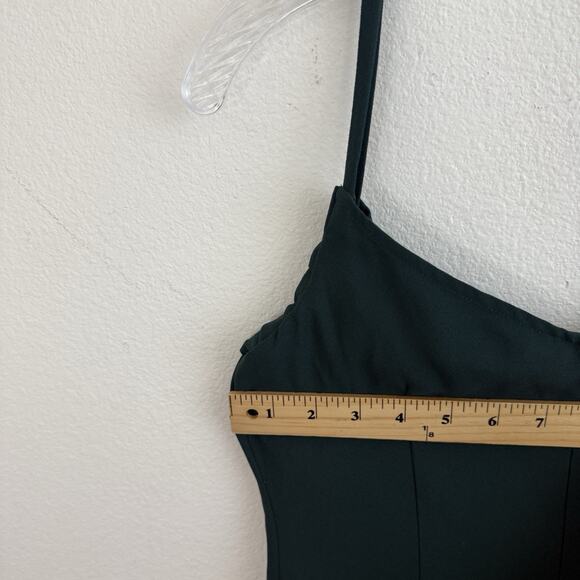 Club Monaco Ralph Lauren Midi Dress Size 0 Forest Green Open Cold Off Shoulder - Picture 10 of 14